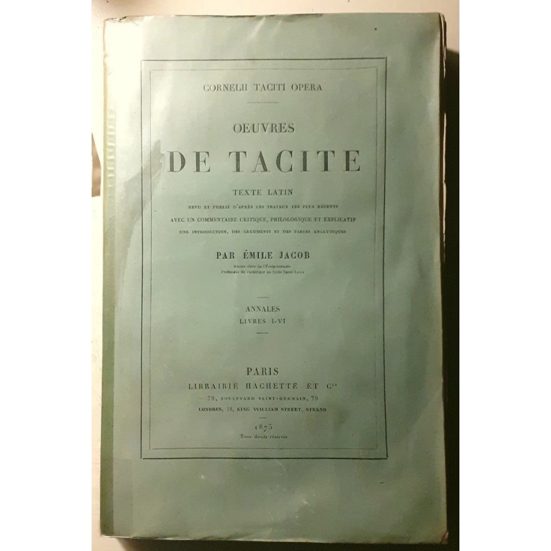 Cornelii Taciti Opera. Œuvres de Tacite : tome 1. Couverture
