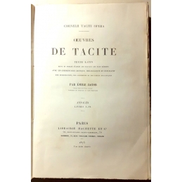 Cornelii Taciti Opera. Œuvres de Tacite : tome 1. Page de titre.