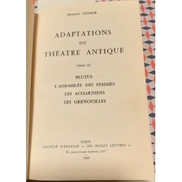 Adaptations du théâtre antique. Tomes I - II et III. Page de titre III
