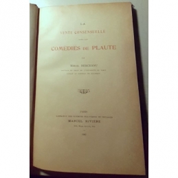 La vente consensuelle dans les comédies de Plaute. Page de titre