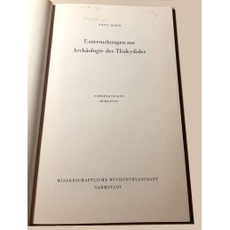 Untersuchungen zur Archäologie des Thukydides. Page de titre