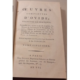 Œuvres complettes d'Ovide traduites en français, tome V. Page de titre