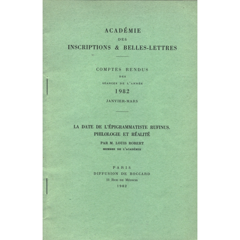 La date de l'épigrammatiste Rufinus