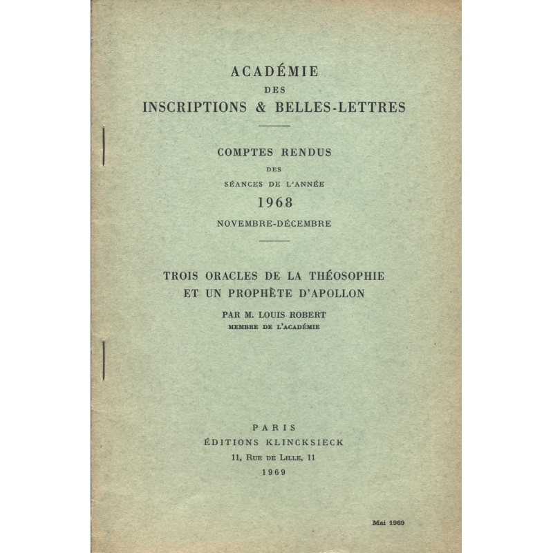 Trois Oracles de la théosophie et un prophète d'Apollon