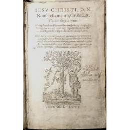 esu Christi, D.N. Novum testamentum Graece et Latine Theodoro Beza interprete. Page de titre