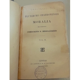 Plutarchi Moralia - vol. II. Page de titre