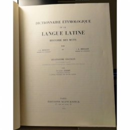 Dictionnaire étymologique de la langue latine. Histoire des mots. Page de titre