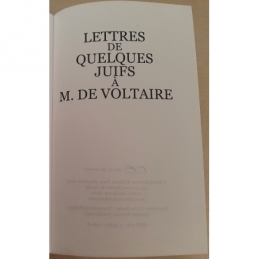 Lettres de quelques Juifs à M. de Voltaire. Page de titre