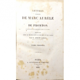 Lettres inédites de Marc Aurèle et de Fronton. Page de titre du tome I