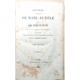 Lettres inédites de Marc Aurèle et de Fronton. Page de titre du tome II