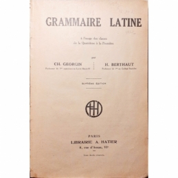 Grammaire latine à l'usage des classes de la Quatrième à la Première. Page de titre