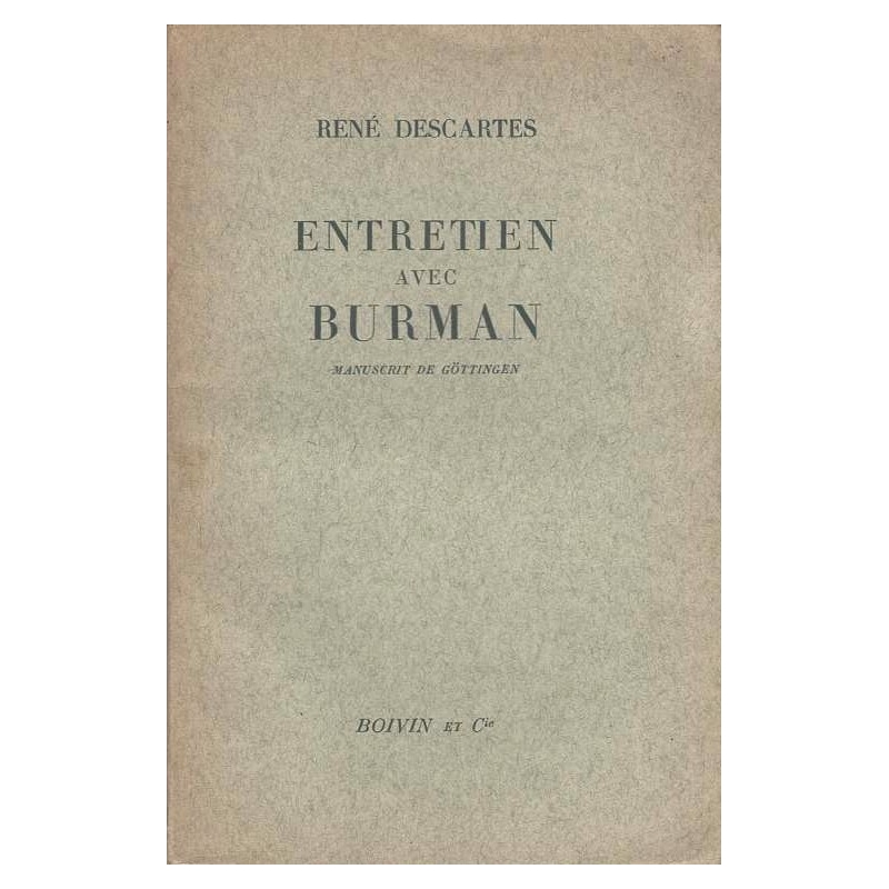 Entretien avec Burman. Manuscrit de Gôttingen