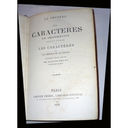 Les Caractères de Théophraste traduits du grec avec Les Caractères ou Les Mœurs de ce siècle. Page de titre.
