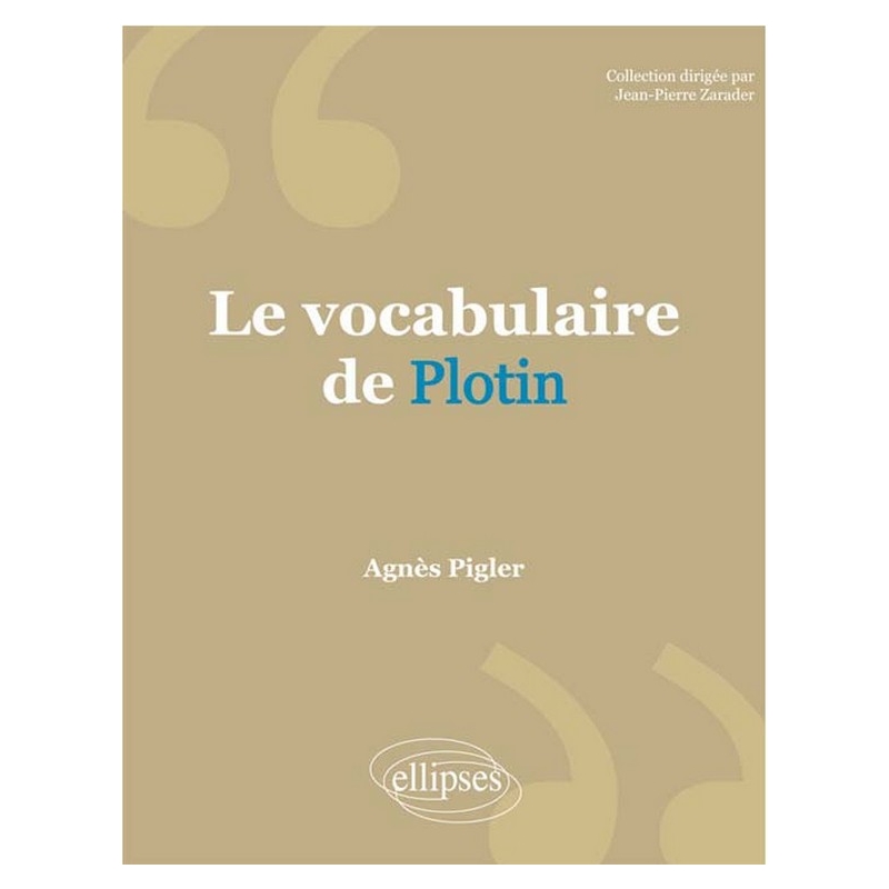 Le vocabulaire de Plotin
