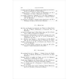Présence de Virgile. Table des matières page 580
