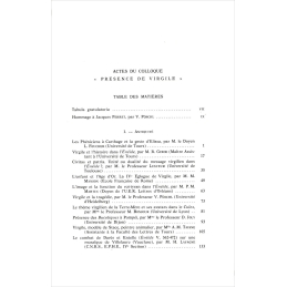 Présence de Virgile. Table des matières page 579