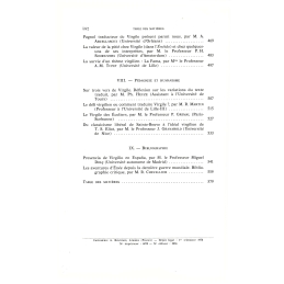 Présence de Virgile. Table des matières page 582