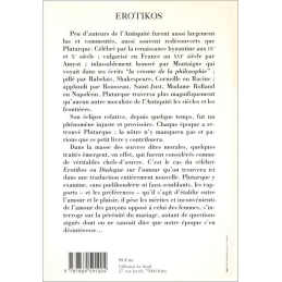 Erotikos. Dialogue sur l'amour. 4e de couverture