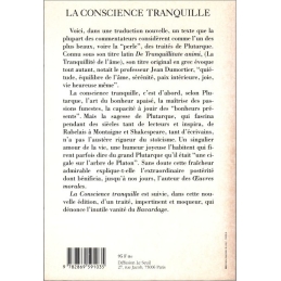 La Conscience tranquille. 4e de couverture