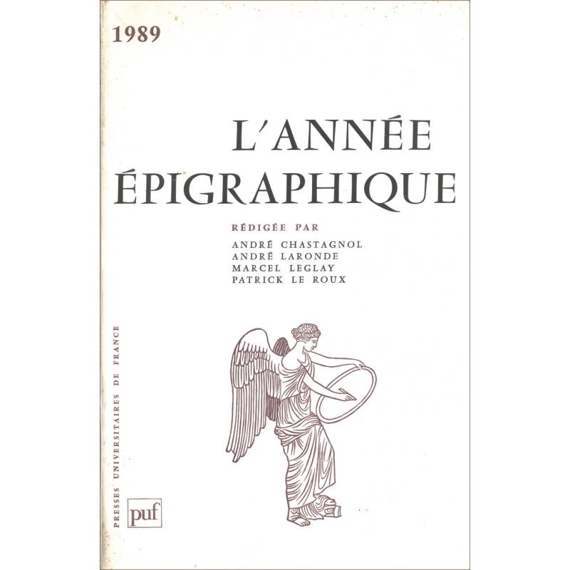 L'année épigraphique - 1989