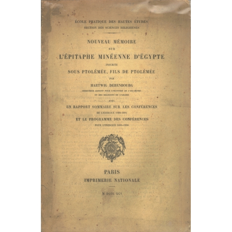 Nouveau mémoire sur l'épitaphe minéenne d'Egypte