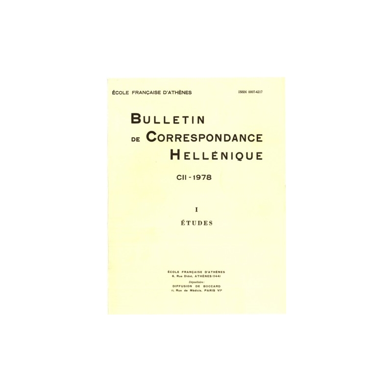 Bulletin de Correspondance Hellénique - CII - 1978