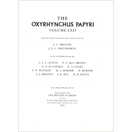 The Oxyrhynchus Papyri, Volume LXII