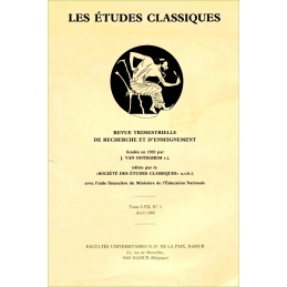 Les études classiques - Tome LVII, n°2, avril 1989