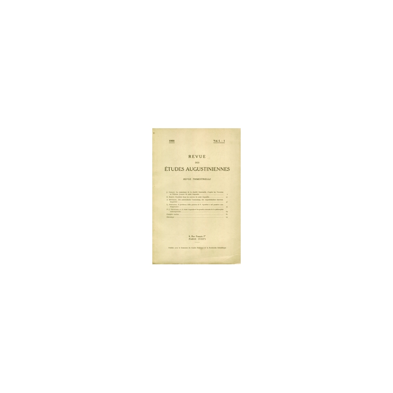 Revue des études augustiniennes, 1955 - Vol. I, 1