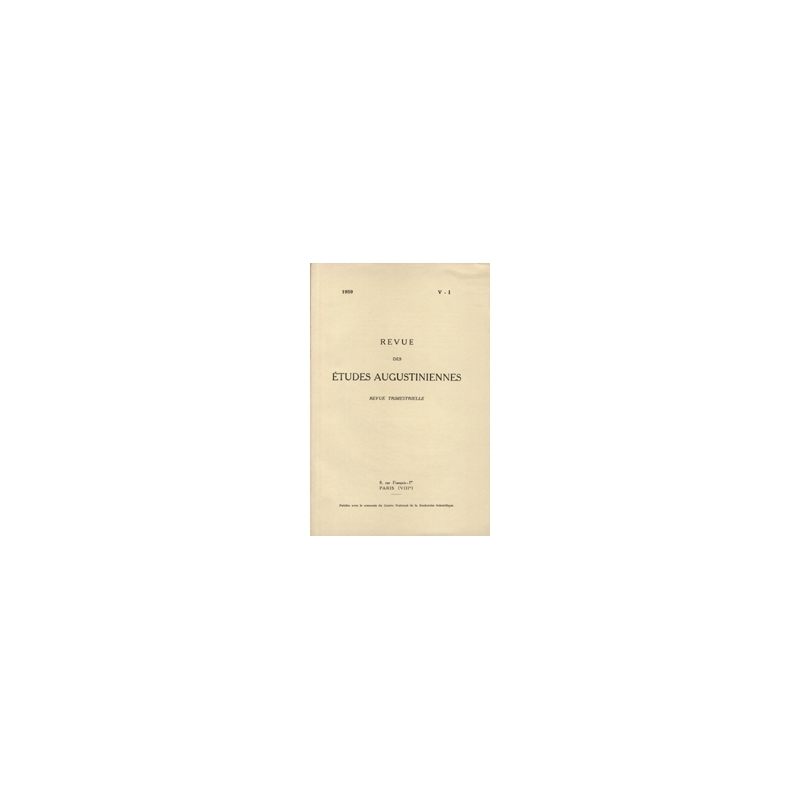 Revue des études augustiniennes, 1959 - Vol. V, 1