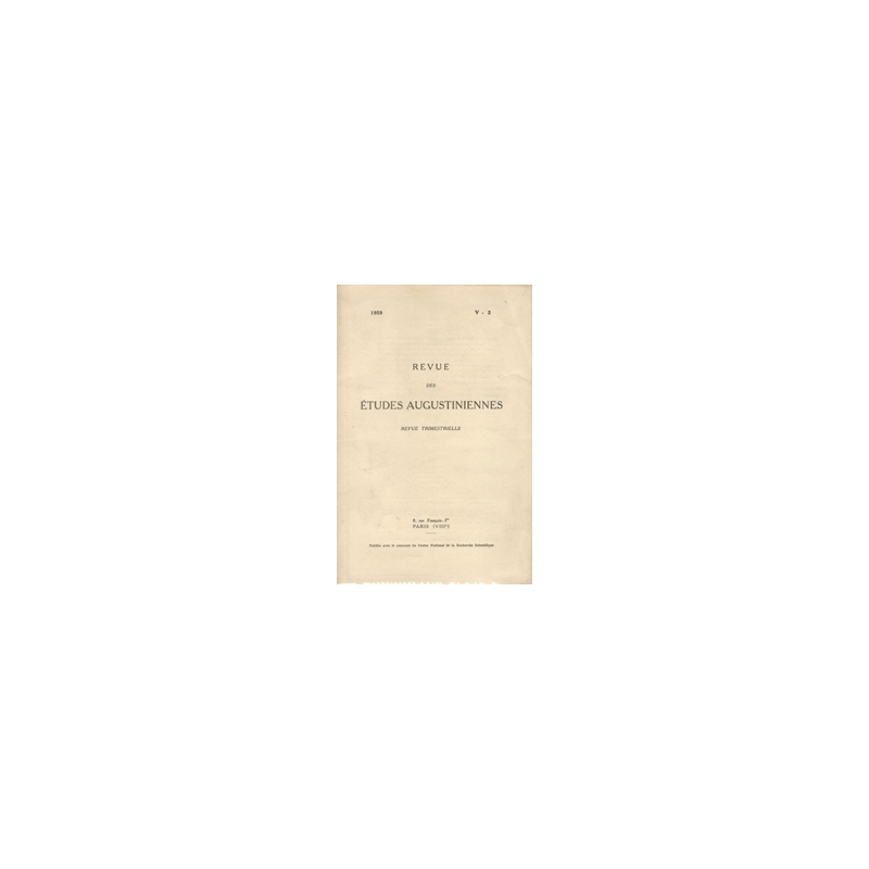 Revue des études augustiniennes, 1959 - Vol. V, 2