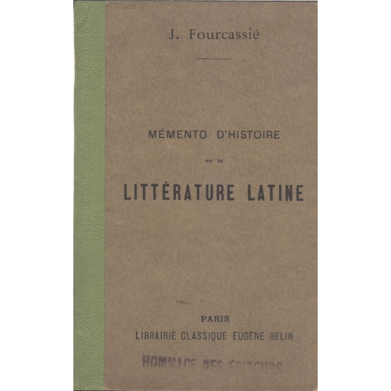 Mémento d'histoire de la littérature latine