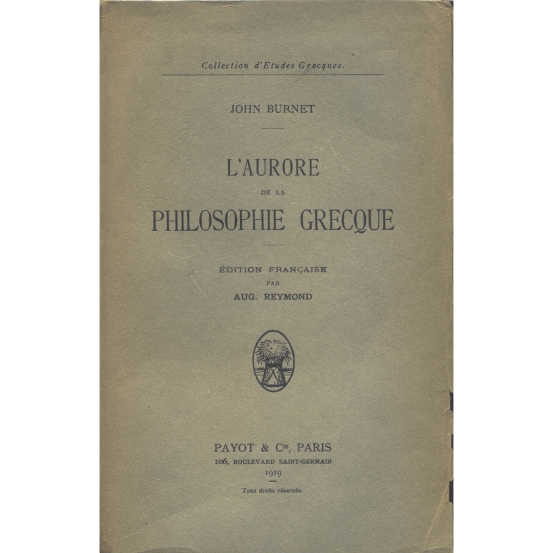 L'Aurore de la philosophie grecque