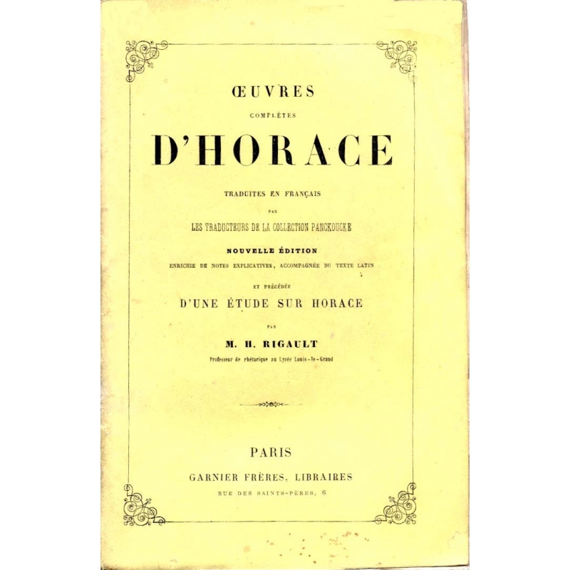 Œuvres complètes d'Horace 