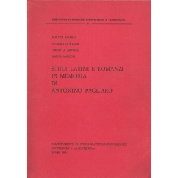 Studi latini e romanzi in memoria di Antonio Pagliaro