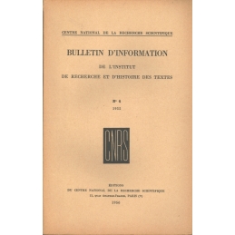 Bulletin d'information de l'Institut de recherche et d'histoire des textes n° 4. 1955