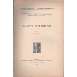 Bulletin d'information n° 1 (1952).