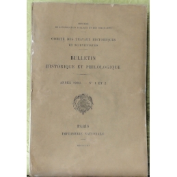 Bulletin philologique et historique (jusqu'à 1715) du Comité des travaux historiques et scientifiques - Année 1903, n° 1 et 2
