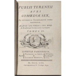 Publii Terentii Afri Comoediae sex. Tomes I et II