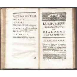 La République ou Dialogue sur la Justice - tome I et II