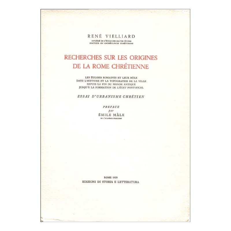 Recherches sur les origines de la Rome chrétienne