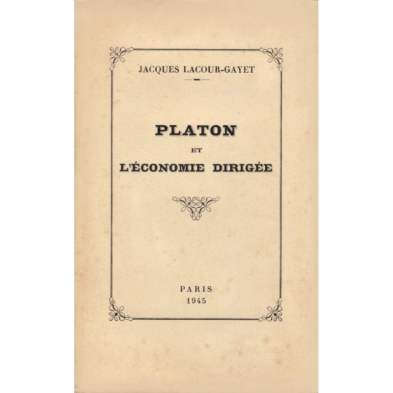 Platon et l'économie dirigée