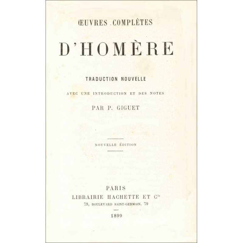 Œuvres complètes d'Homère