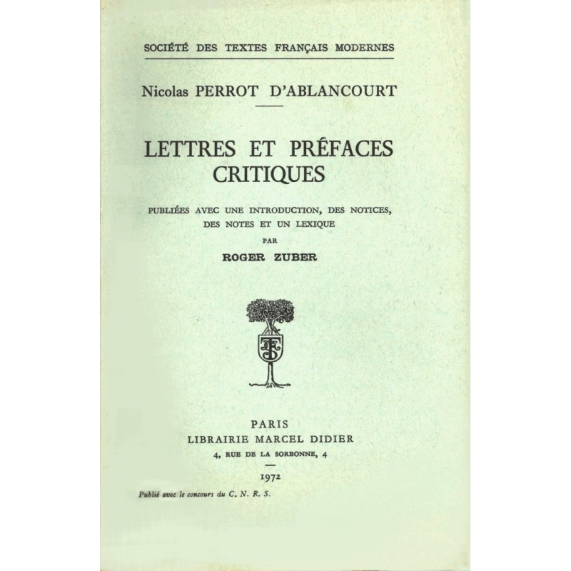 Lettres et préfaces critiques