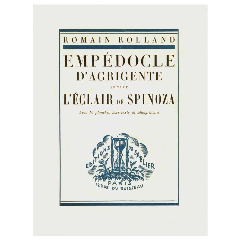 Empédocle d'Agrigente suivi de L'Eclair de Spinoza