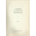 Cahiers d\'analyse textuelle n°1
