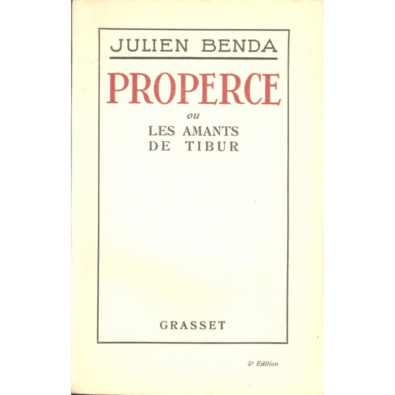 Properce ou les amants de Tibur