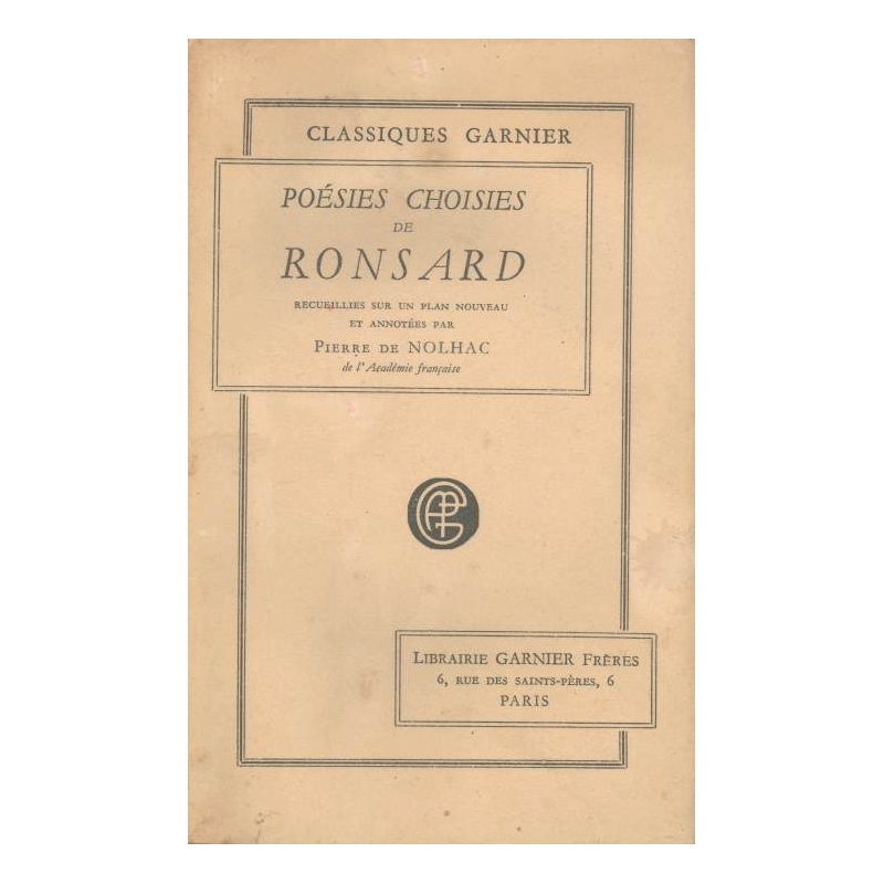 Poésies choisies de Ronsard