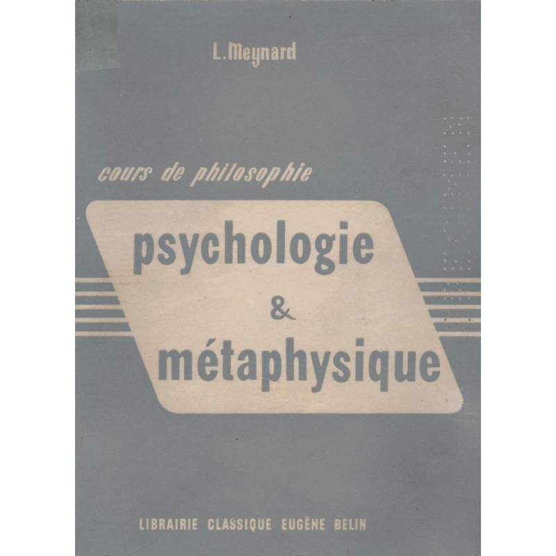 Psychologie et Métaphysique