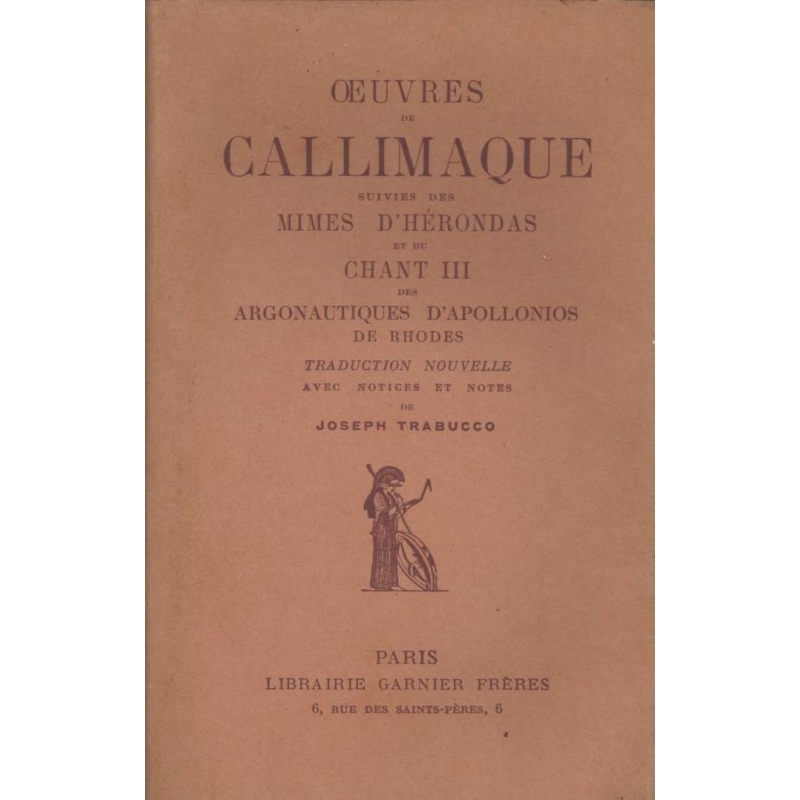 Œuvres de Callimaque suivies des Mimes d'Hérondas…